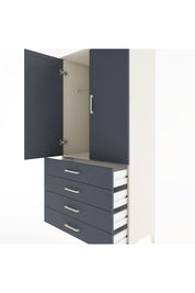 Hyperion Dolap Tek Raflı 4 Çekmeceli Tek Askılı 88x44x182 - S57M027V2B