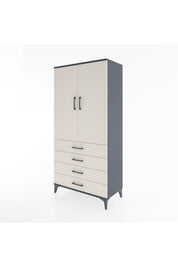 Hyperion Dolap Tek Raflı 4 Çekmeceli Tek Askılı 88x44x182 - S57M027V4B