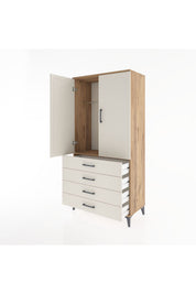 Hyperion Dolap Tek Raflı 4 Çekmeceli Tek Askılı 88x44x182 - S57M027V7B