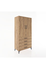 Hyperion Dolap Tek Raflı 4 Çekmeceli Tek Askılı 88x44x182 - S57M027V9B