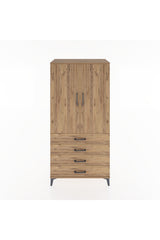 Hyperion Dolap Tek Raflı 4 Çekmeceli Tek Askılı 88x44x182