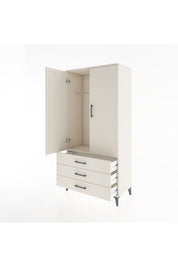 Hyperion Dolap Tek Raflı 3 Çekmeceli Tek Askılı 88x44x182 - S57M028V1B