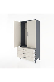 Hyperion Dolap Tek Raflı 3 Çekmeceli Tek Askılı 88x44x182 - S57M028V4B