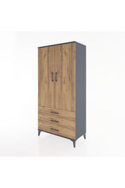 Hyperion Dolap Tek Raflı 3 Çekmeceli Tek Askılı 88x44x182 - S57M028V6B