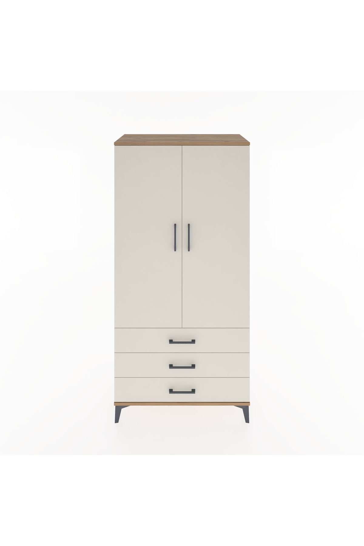 Hyperion Dolap Tek Raflı 3 Çekmeceli Tek Askılı 88x44x182 - S57M028V7B