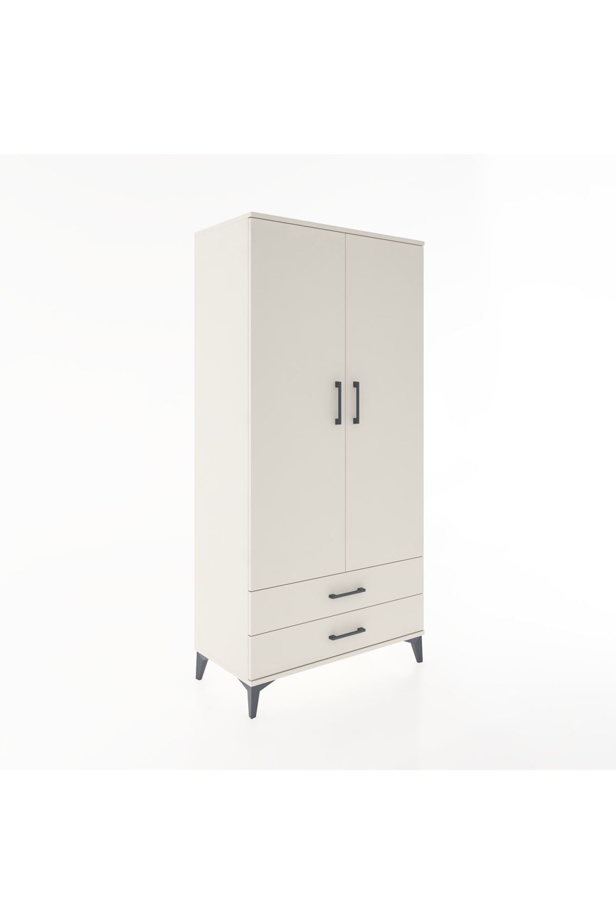 Hyperion Dolap Tek Raflı 2 Çekmeceli Tek Askılı 88x44x182 - S57M029V1B