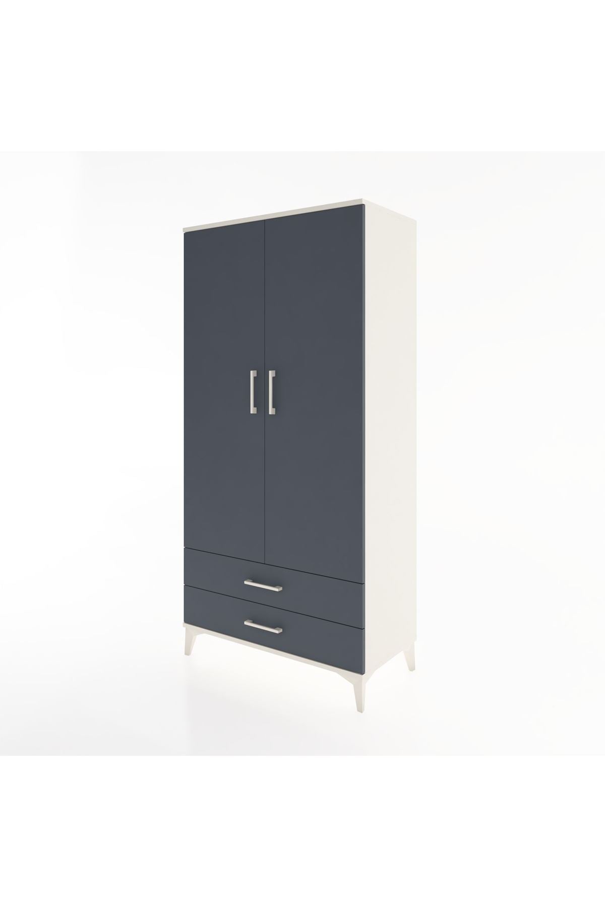 Hyperion Dolap Tek Raflı 2 Çekmeceli Tek Askılı 88x44x182 - S57M029V2B