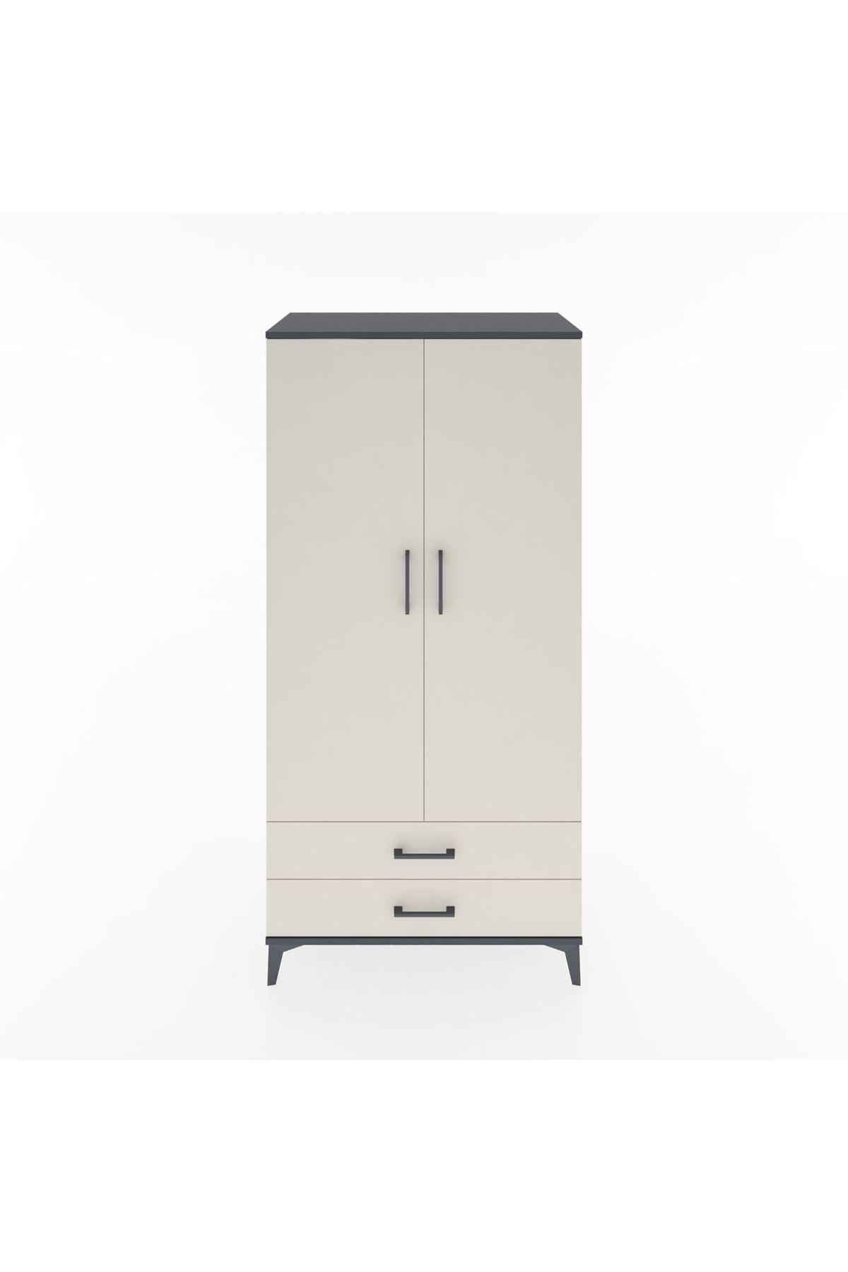 Hyperion Dolap Tek Raflı 2 Çekmeceli Tek Askılı 88x44x182 - S57M029V4B
