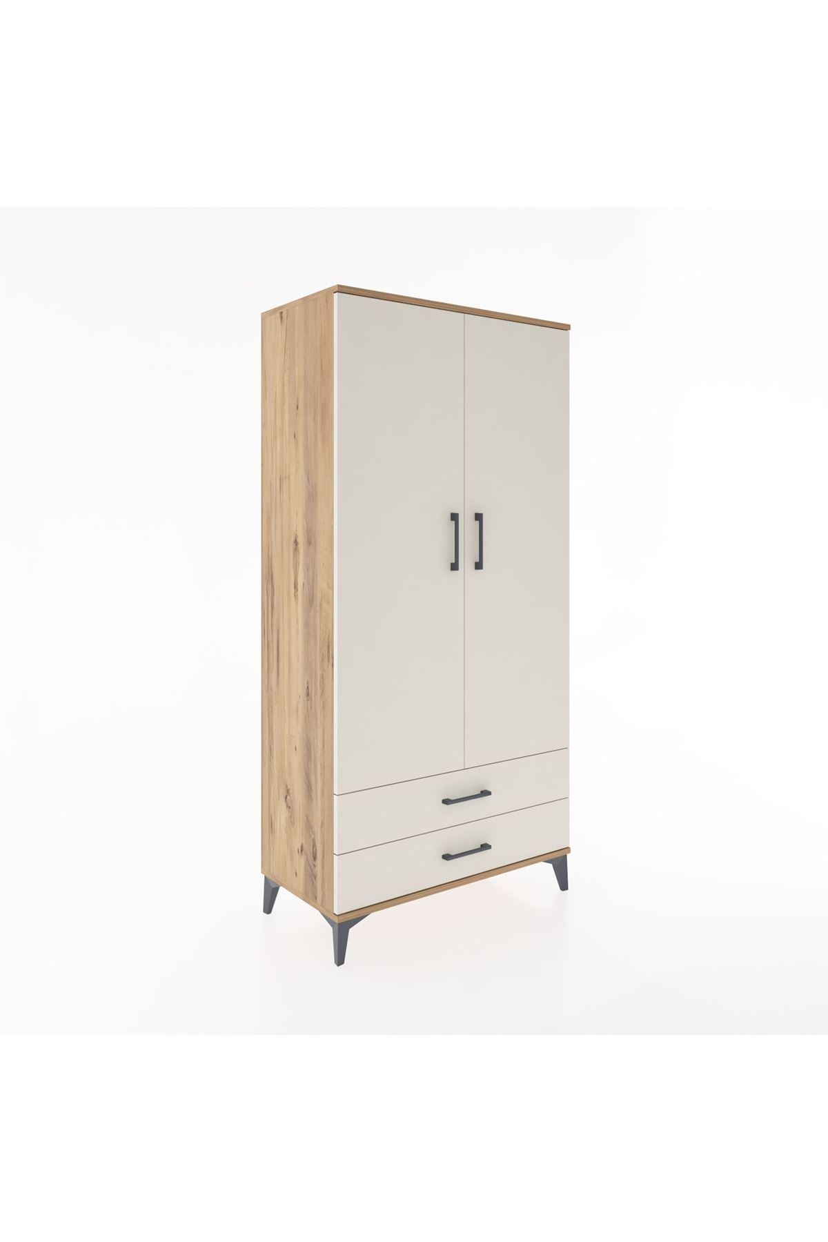 Hyperion Dolap Tek Raflı 2 Çekmeceli Tek Askılı 88x44x182 - S57M029V7B