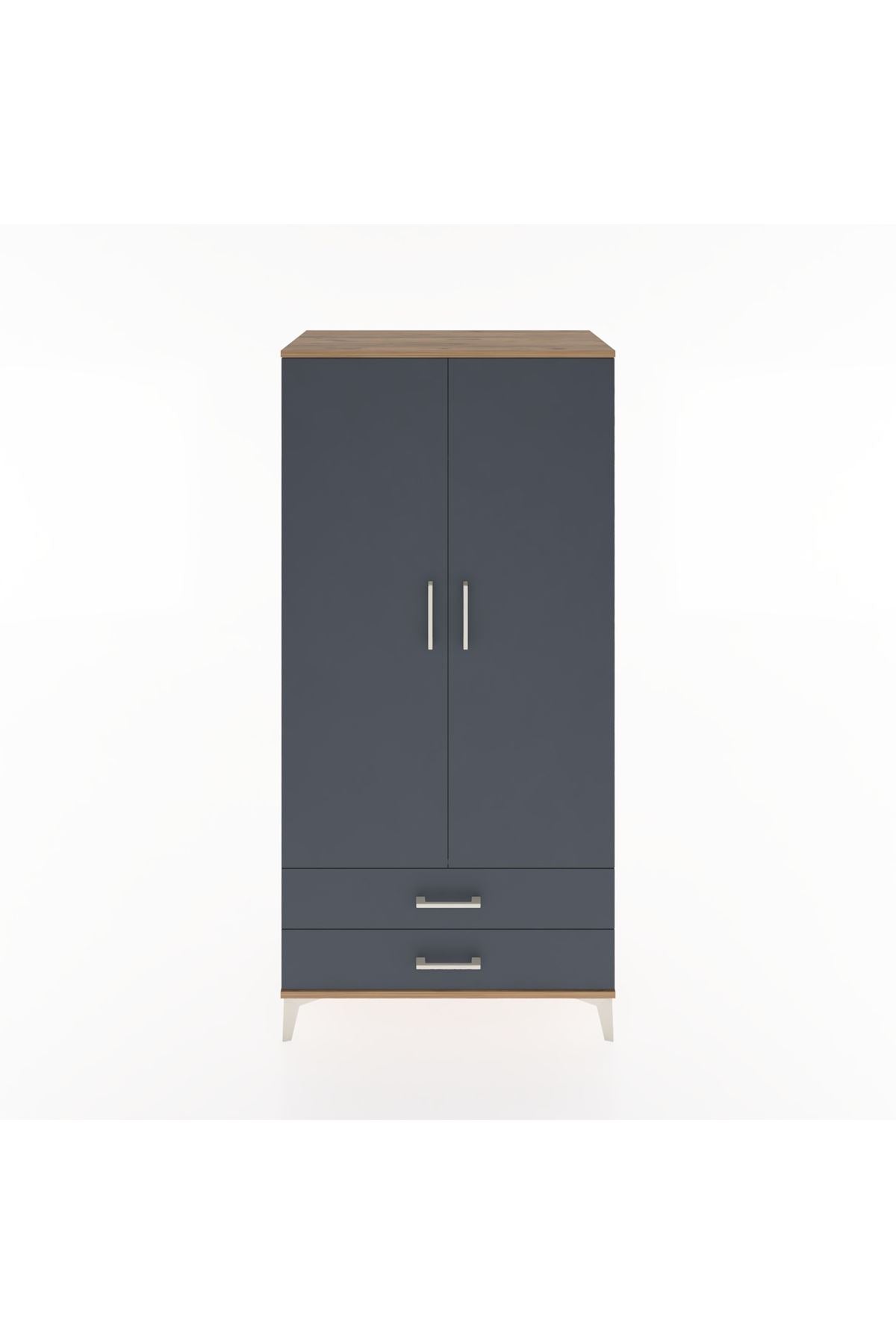 Hyperion Dolap Tek Raflı 2 Çekmeceli Tek Askılı 88x44x182 - S57M029V8B