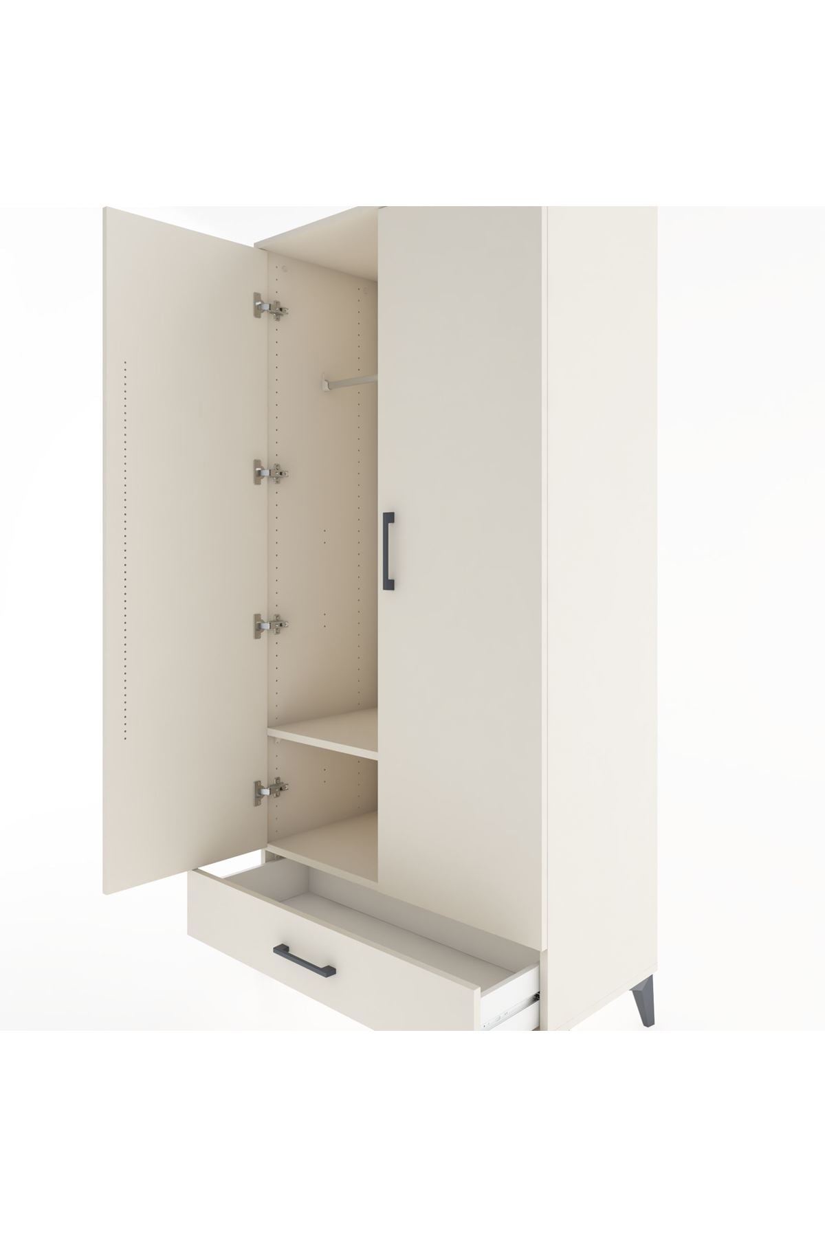 Hyperion Dolap 2 Raflı Tek Çekmeceli Tek Askılı 88x44x182 - S57M030V1B