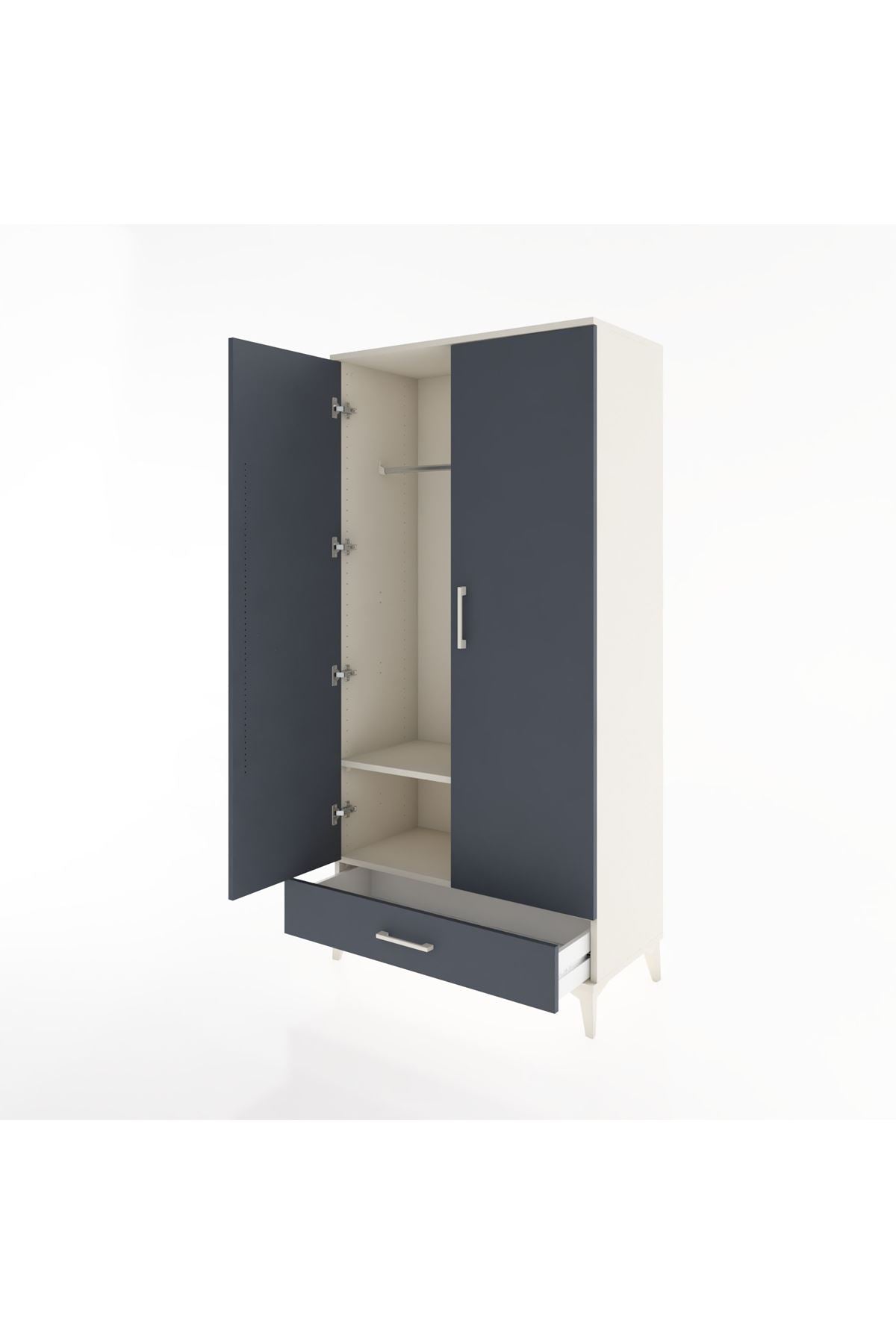 Hyperion Dolap 2 Raflı Tek Çekmeceli Tek Askılı 88x44x182 - S57M030V2B