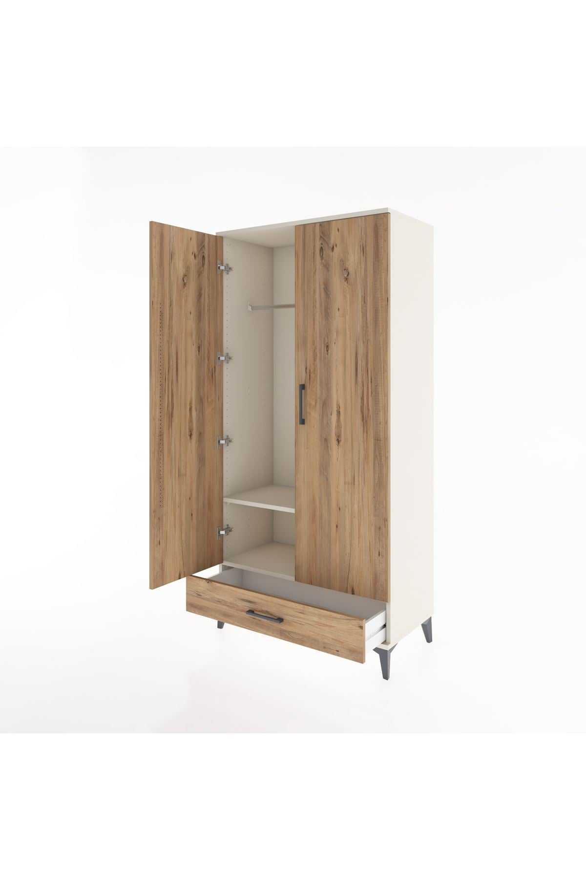 Hyperion Dolap 2 Raflı Tek Çekmeceli Tek Askılı 88x44x182 - S57M030V3B