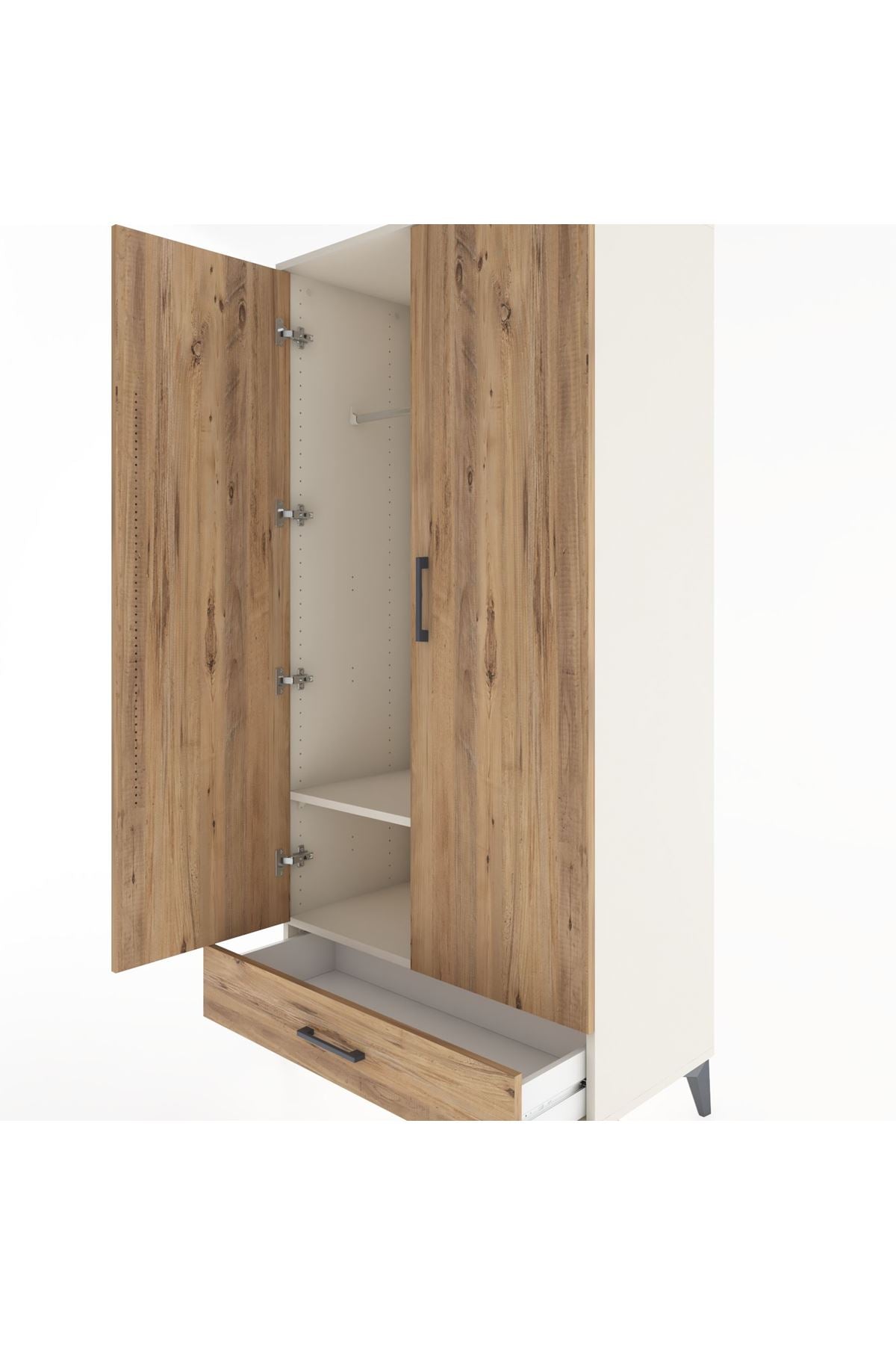 Hyperion Dolap 2 Raflı Tek Çekmeceli Tek Askılı 88x44x182 - S57M030V3B