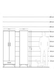 Hyperion Dolap 2 Raflı Tek Çekmeceli Tek Askılı 88x44x182 - S57M030V3B
