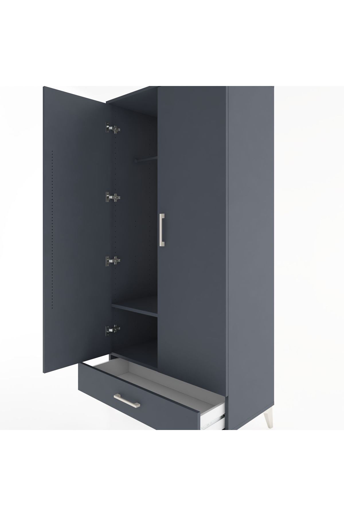 Hyperion Dolap 2 Raflı Tek Çekmeceli Tek Askılı 88x44x182 - S57M030V5B