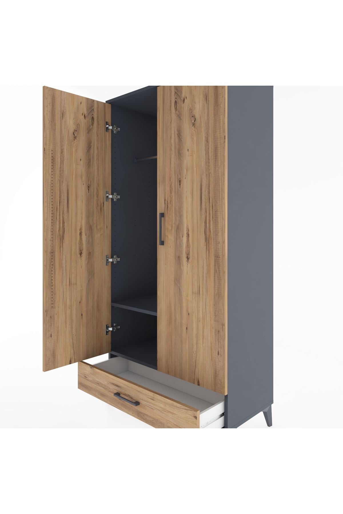 Hyperion Dolap 2 Raflı Tek Çekmeceli Tek Askılı 88x44x182 - S57M030V6B