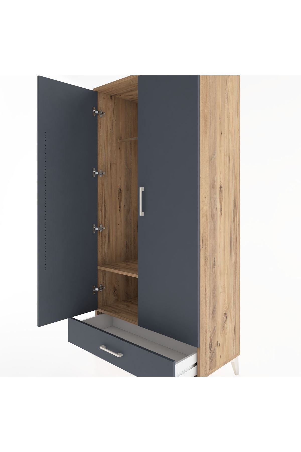 Hyperion Dolap 2 Raflı Tek Çekmeceli Tek Askılı 88x44x182 - S57M030V8B