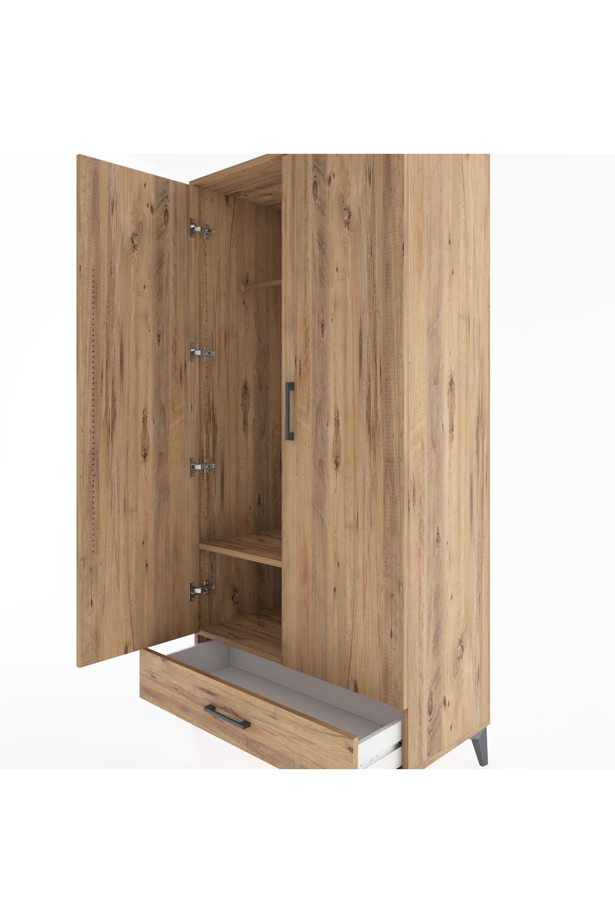 Hyperion Dolap 2 Raflı Tek Çekmeceli Tek Askılı 88x44x182 - S57M030V9B