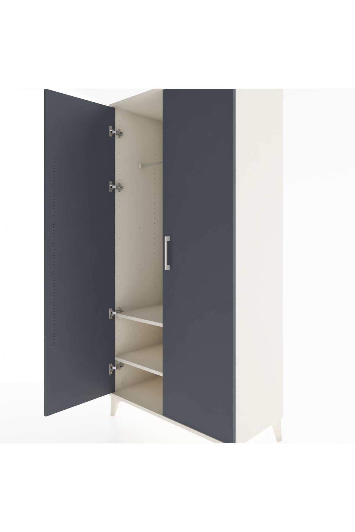 Hyperion Dolap 2 Raflı 2 Kapaklı Tek Askılı 88x44x182 - S57M031V2B