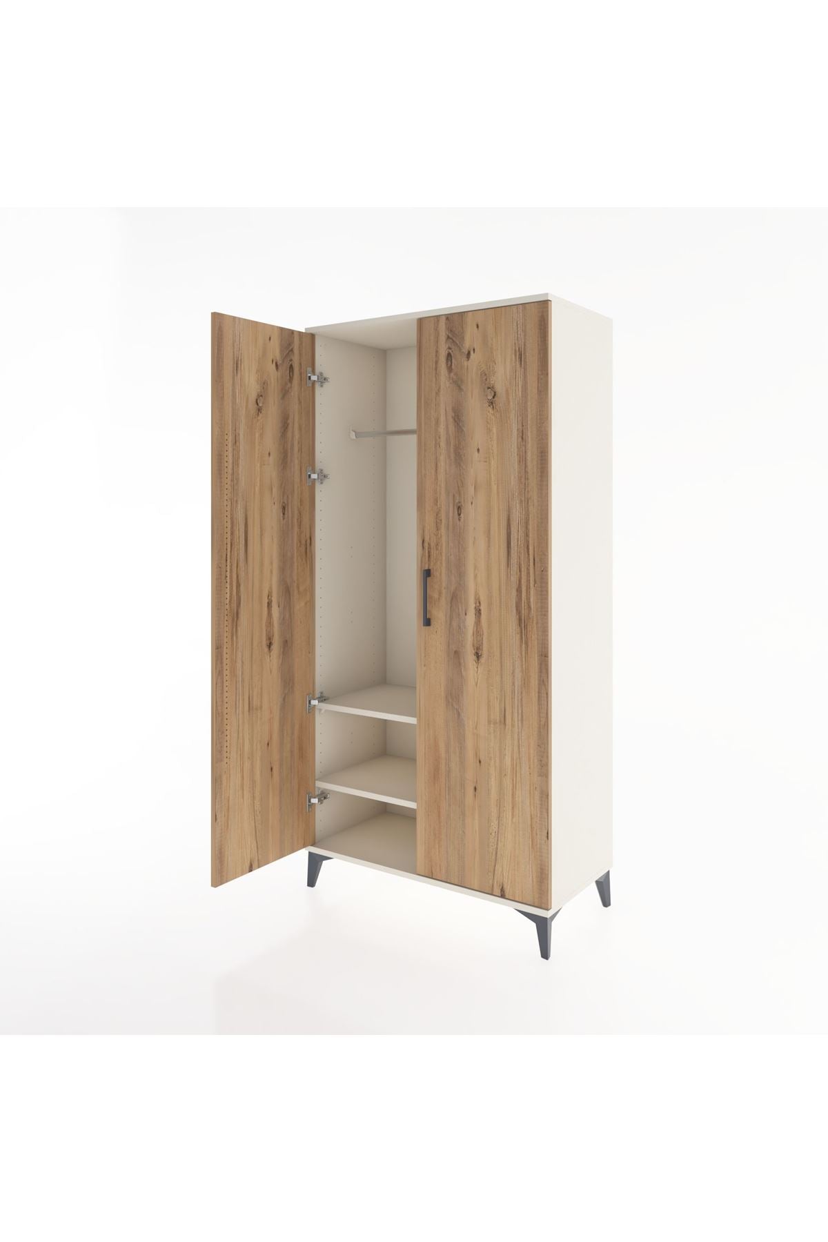 Hyperion Dolap 2 Raflı 2 Kapaklı Tek Askılı 88x44x182 - S57M031V3B