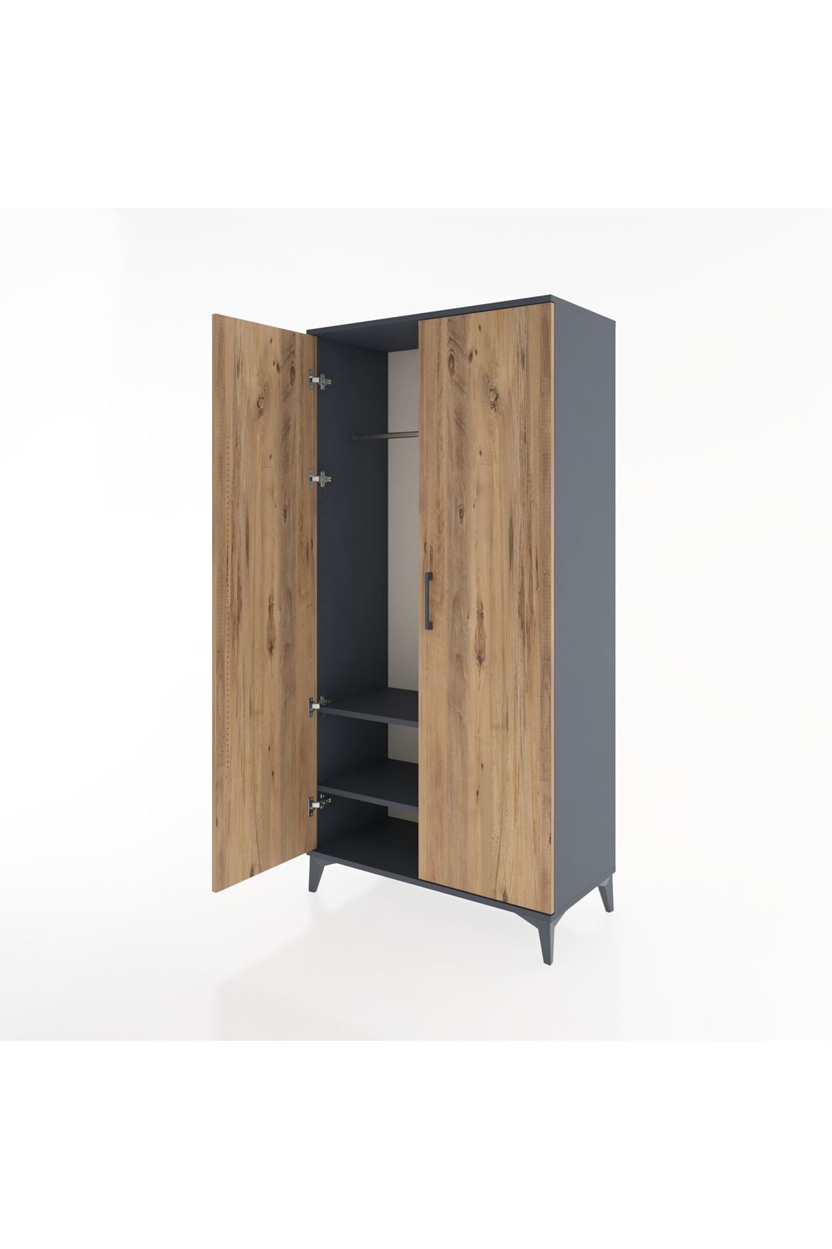 Hyperion Dolap 2 Raflı 2 Kapaklı Tek Askılı 88x44x182 - S57M031V6B
