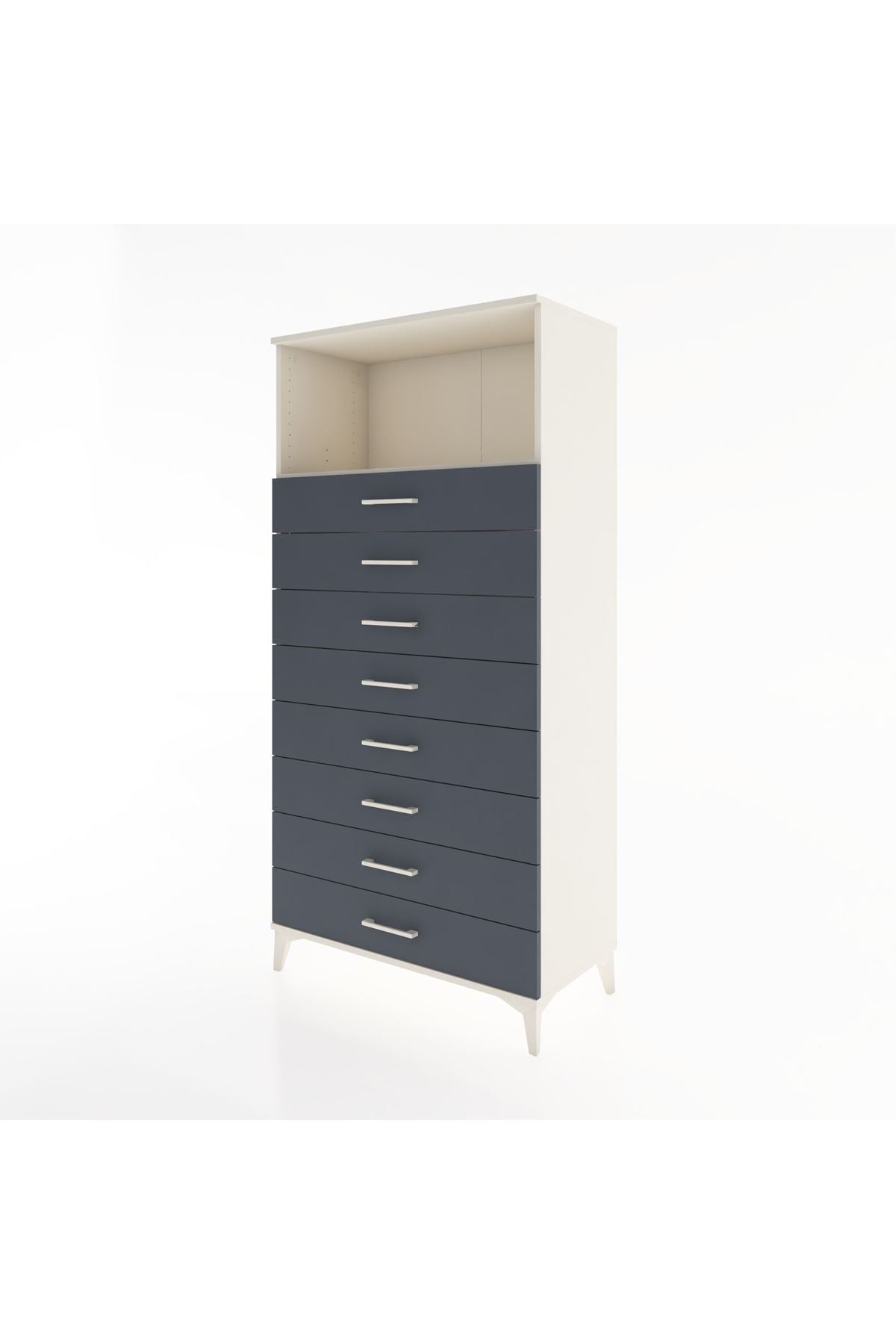 Hyperion Dolap Tek Raflı 8 Çekmeceli 88x44x182 - S57M032V2B