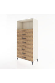 Hyperion Dolap Tek Raflı 8 Çekmeceli 88x44x182 - S57M032V3B