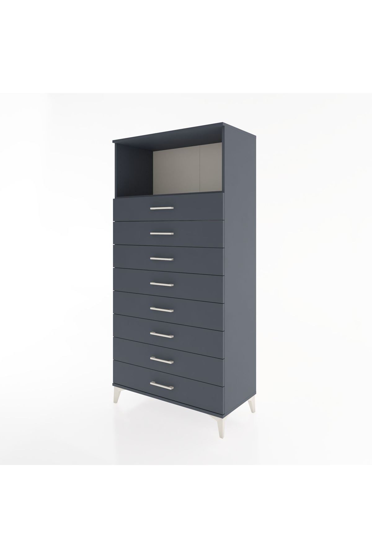 Hyperion Dolap Tek Raflı 8 Çekmeceli 88x44x182 - S57M032V5B