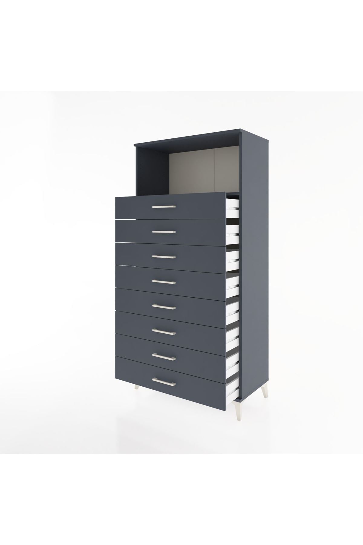 Hyperion Dolap Tek Raflı 8 Çekmeceli 88x44x182 - S57M032V5B