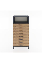 Hyperion Dolap Tek Raflı 8 Çekmeceli 88x44x182 - S57M032V6B