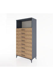 Hyperion Dolap Tek Raflı 8 Çekmeceli 88x44x182 - S57M032V6B