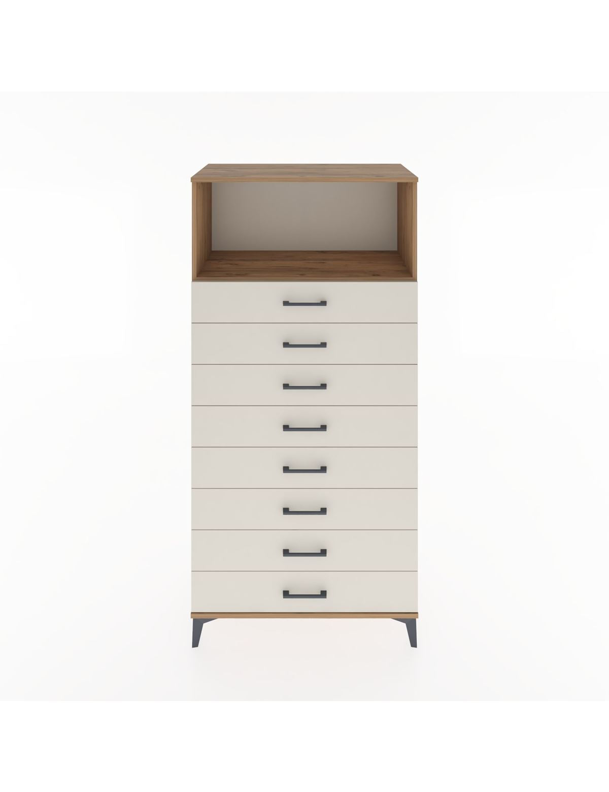 Hyperion Dolap Tek Raflı 8 Çekmeceli 88x44x182 - S57M032V7B