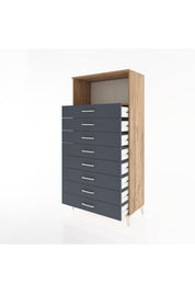 Hyperion Dolap Tek Raflı 8 Çekmeceli 88x44x182 - S57M032V8B