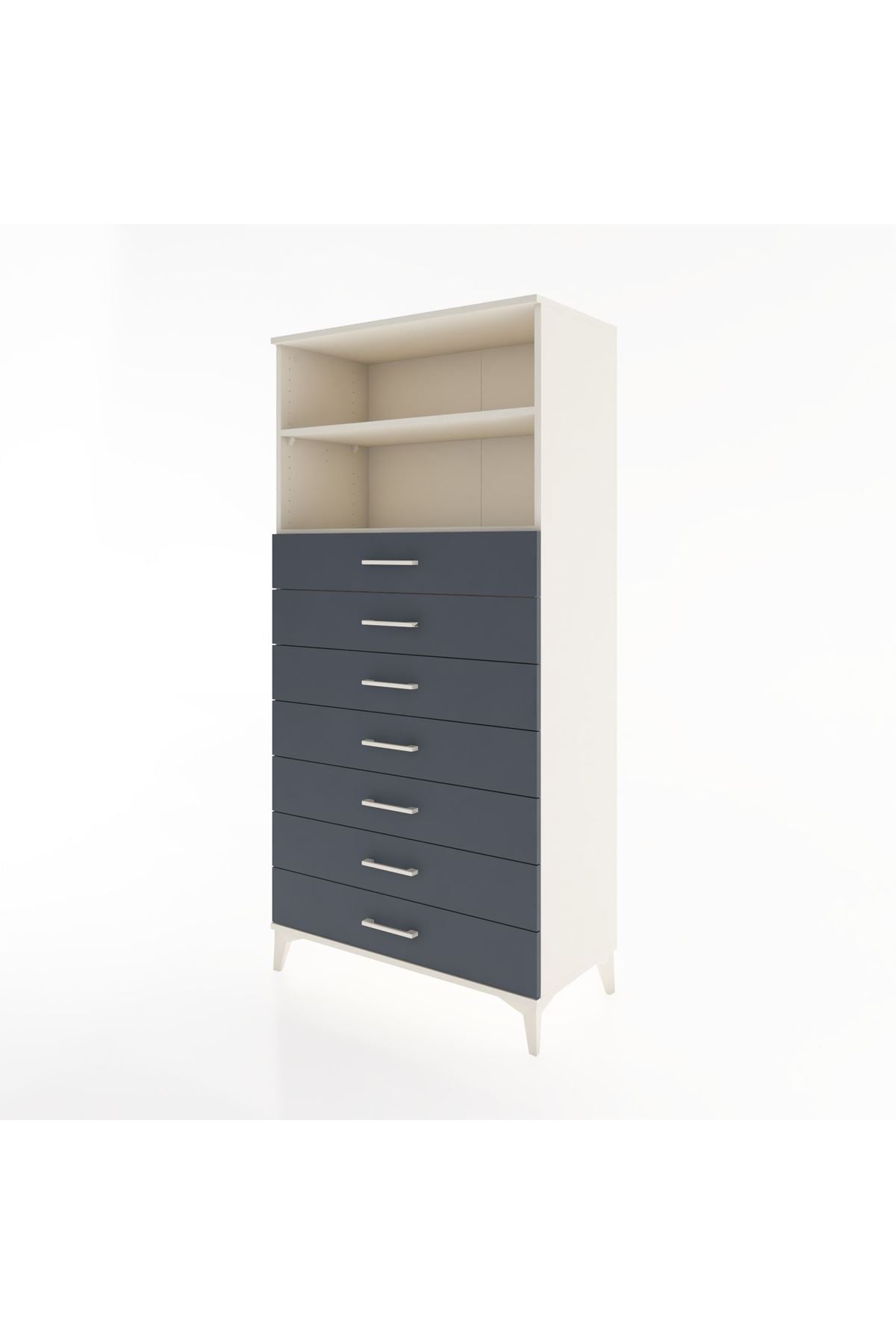 Hyperion Dolap 2 Raflı 7 Çekmeceli 88x44x182 - S57M033V2B
