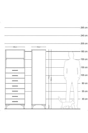Hyperion Dolap 2 Raflı 7 Çekmeceli 88x44x182 - S57M033V2B