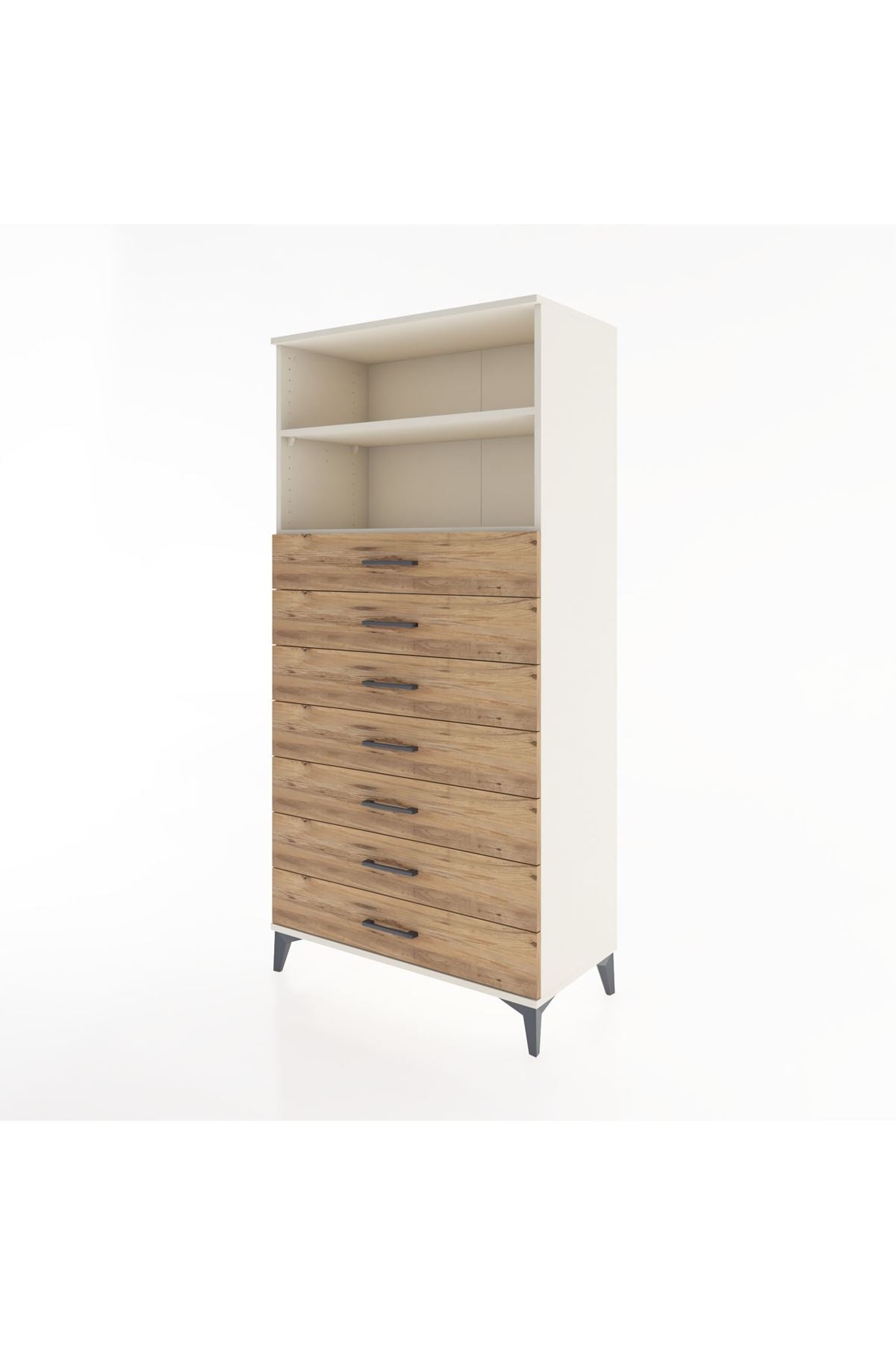 Hyperion Dolap 2 Raflı 7 Çekmeceli 88x44x182 - S57M033V3B