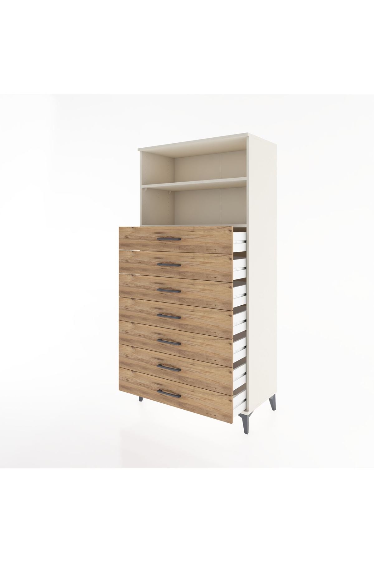Hyperion Dolap 2 Raflı 7 Çekmeceli 88x44x182 - S57M033V3B