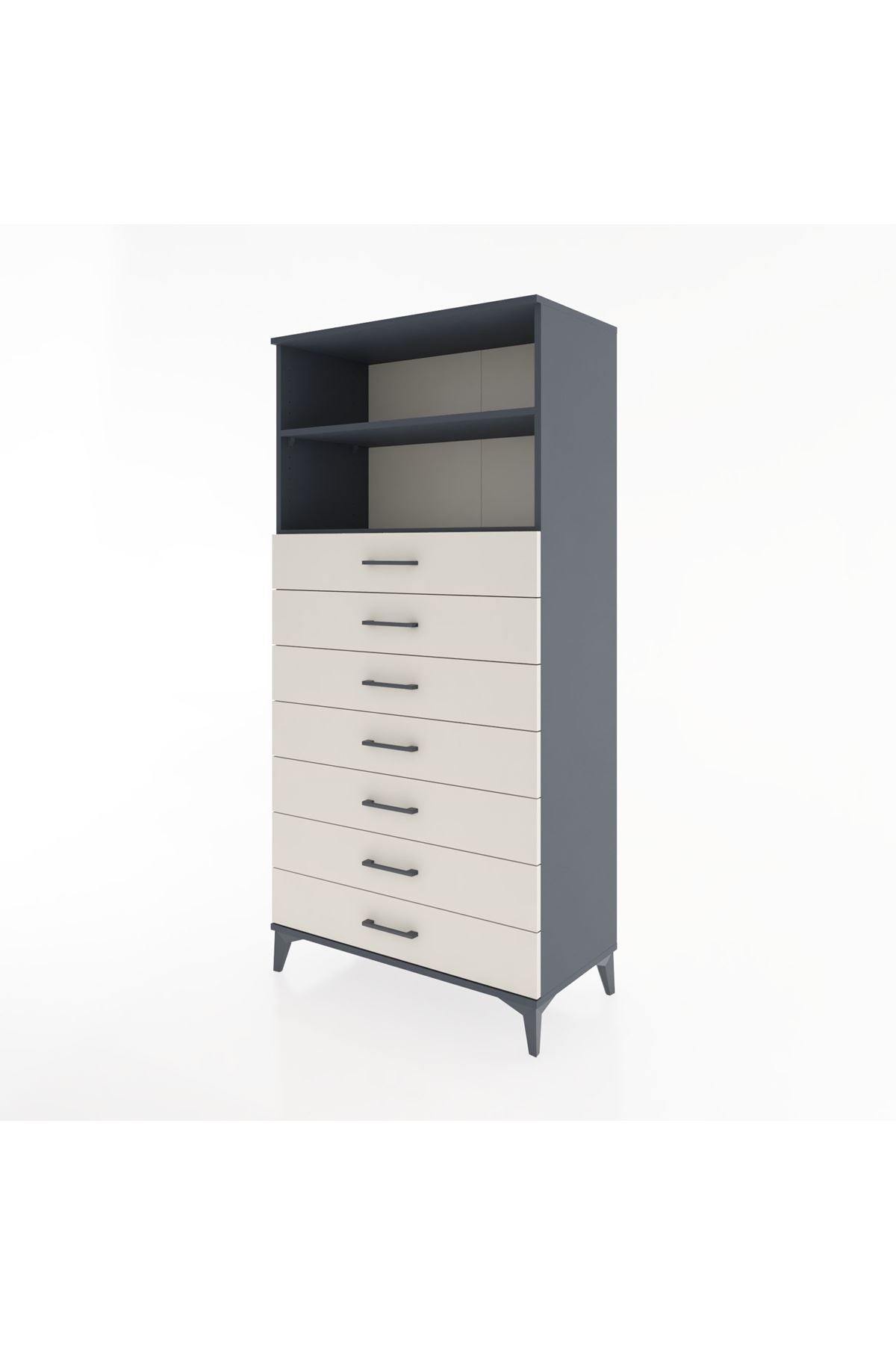 Hyperion Dolap 2 Raflı 7 Çekmeceli 88x44x182 - S57M033V4B