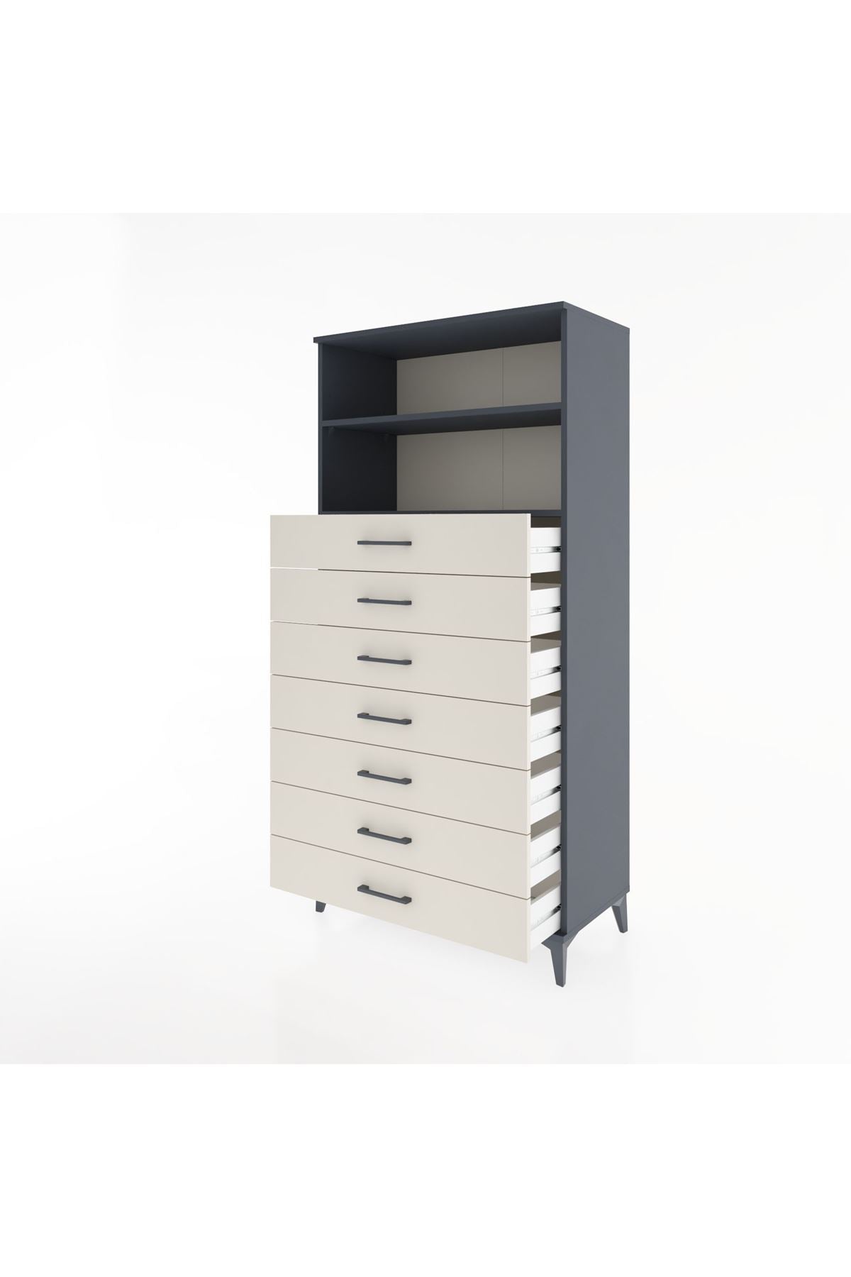 Hyperion Dolap 2 Raflı 7 Çekmeceli 88x44x182 - S57M033V4B