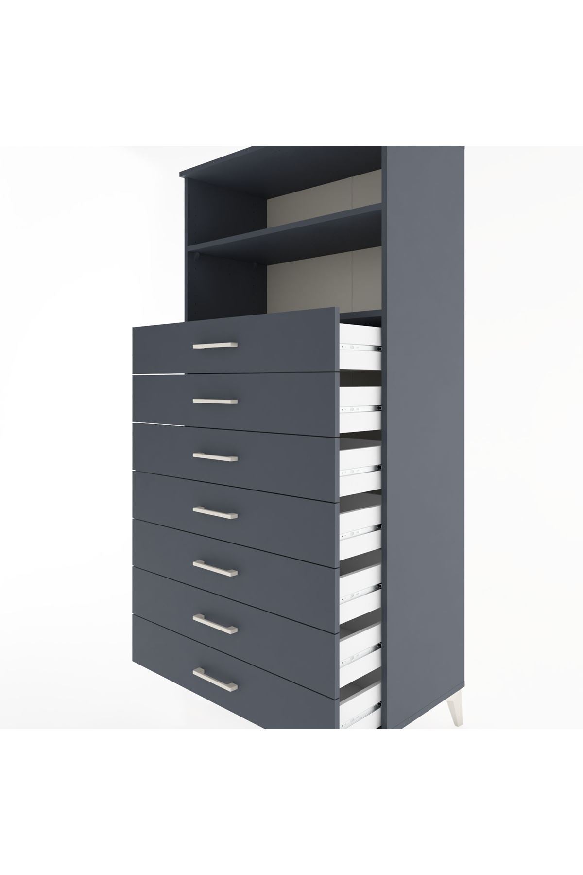Hyperion Dolap 2 Raflı 7 Çekmeceli 88x44x182 - S57M033V5B