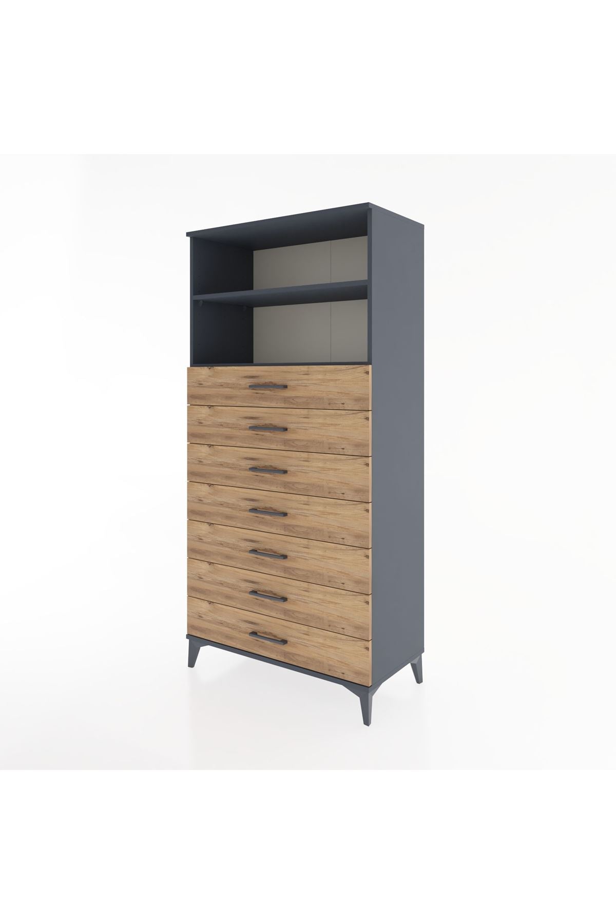 Hyperion Dolap 2 Raflı 7 Çekmeceli 88x44x182 - S57M033V6B
