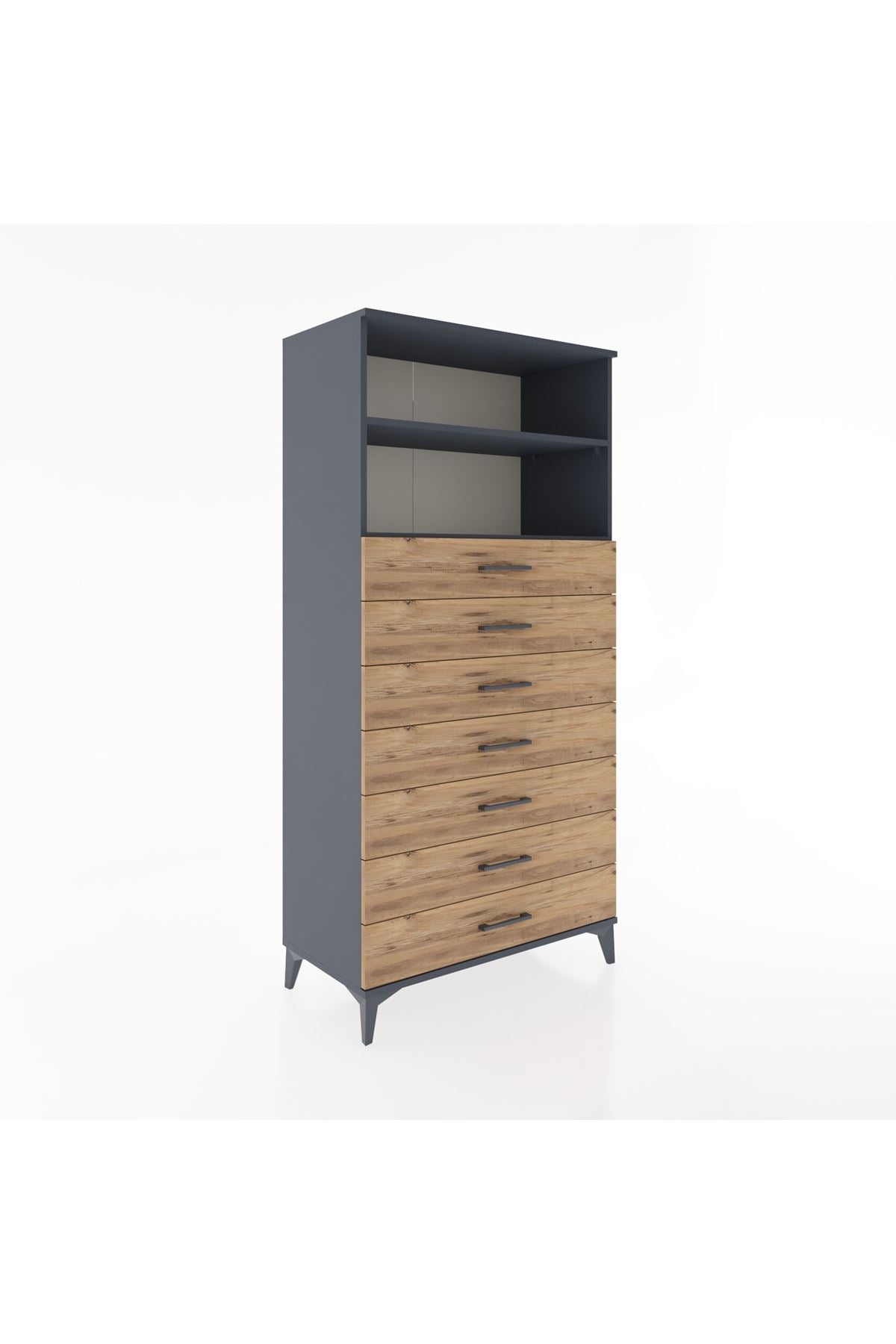 Hyperion Dolap 2 Raflı 7 Çekmeceli 88x44x182 - S57M033V6B