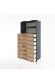 Hyperion Dolap 2 Raflı 7 Çekmeceli 88x44x182 - S57M033V6B