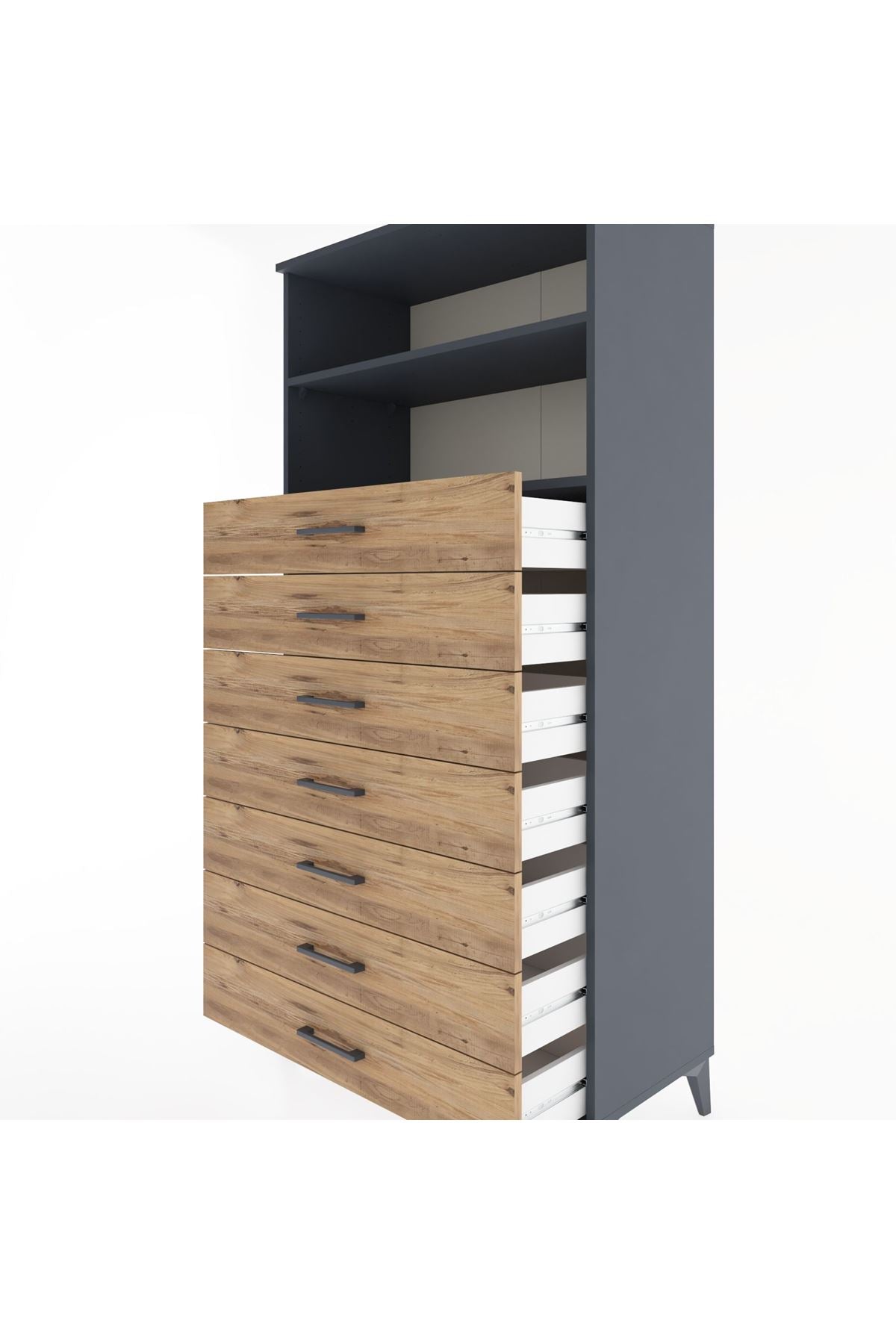 Hyperion Dolap 2 Raflı 7 Çekmeceli 88x44x182 - S57M033V6B
