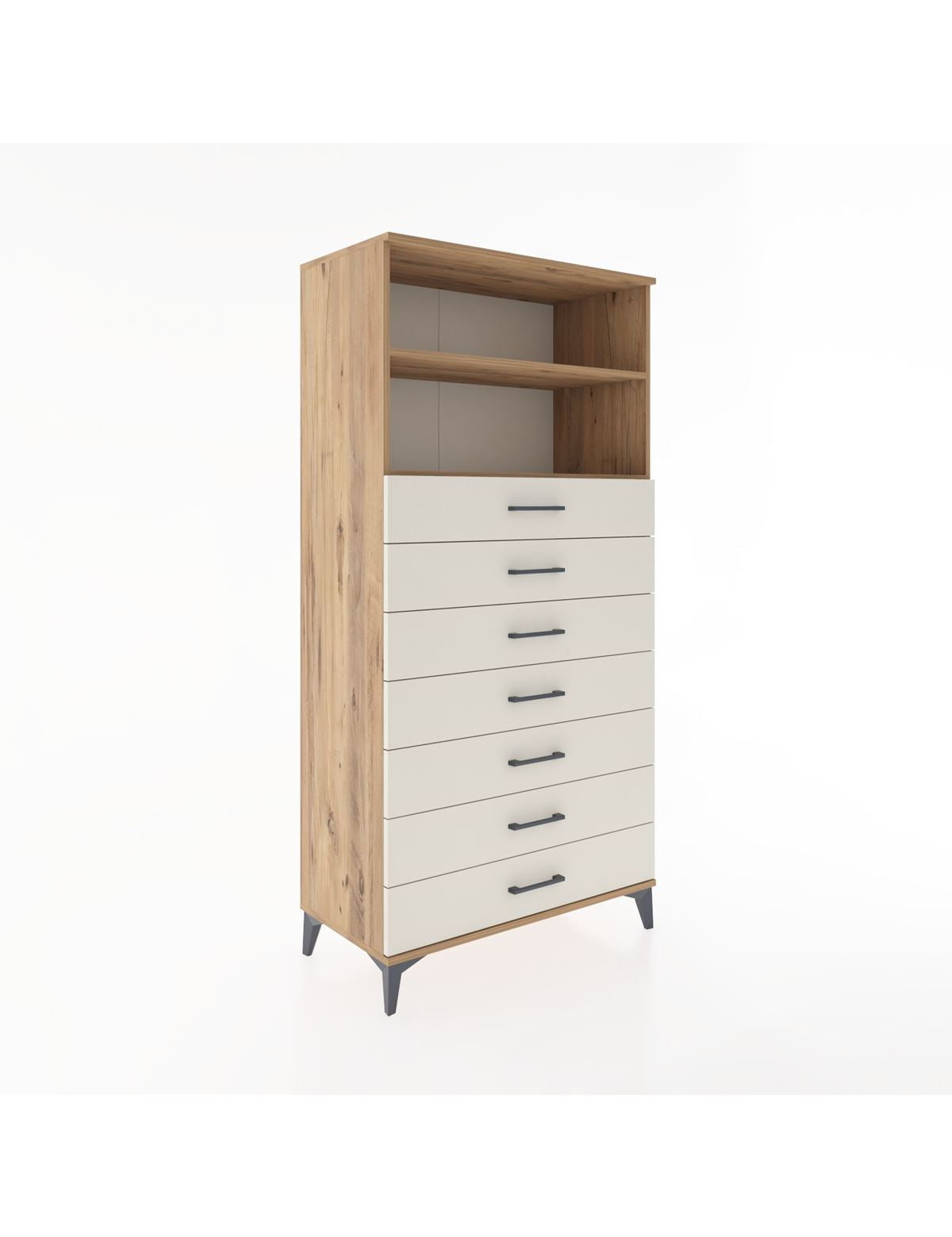 Hyperion Dolap 2 Raflı 7 Çekmeceli 88x44x182 - S57M033V7B