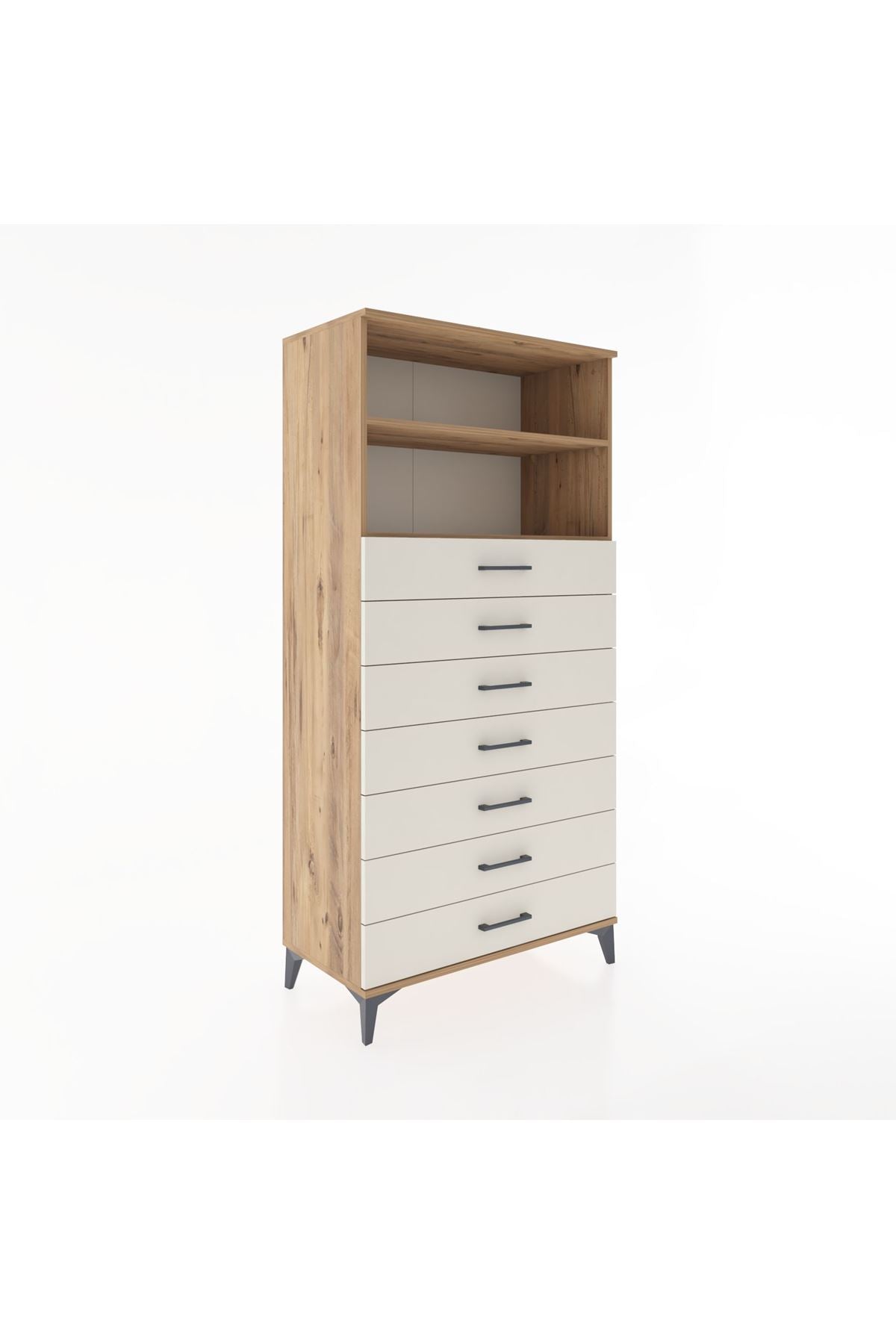 Hyperion Dolap 2 Raflı 7 Çekmeceli 88x44x182 - S57M033V7B