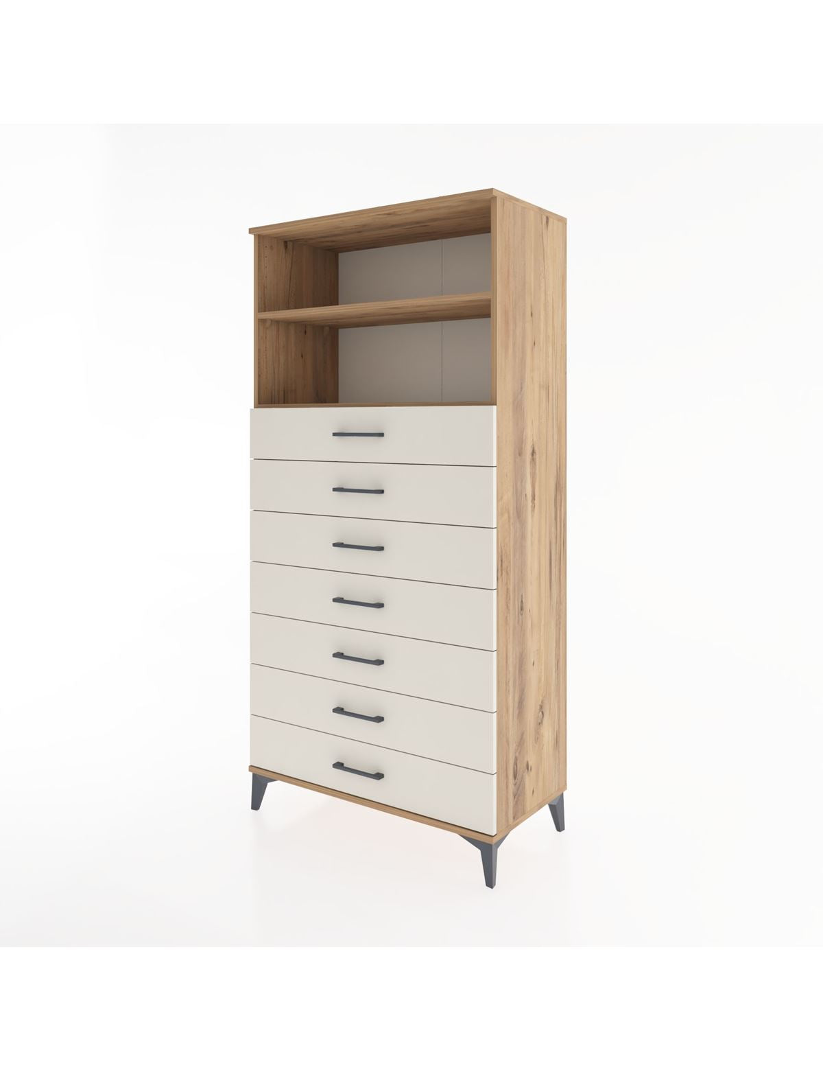 Hyperion Dolap 2 Raflı 7 Çekmeceli 88x44x182 - S57M033V7B