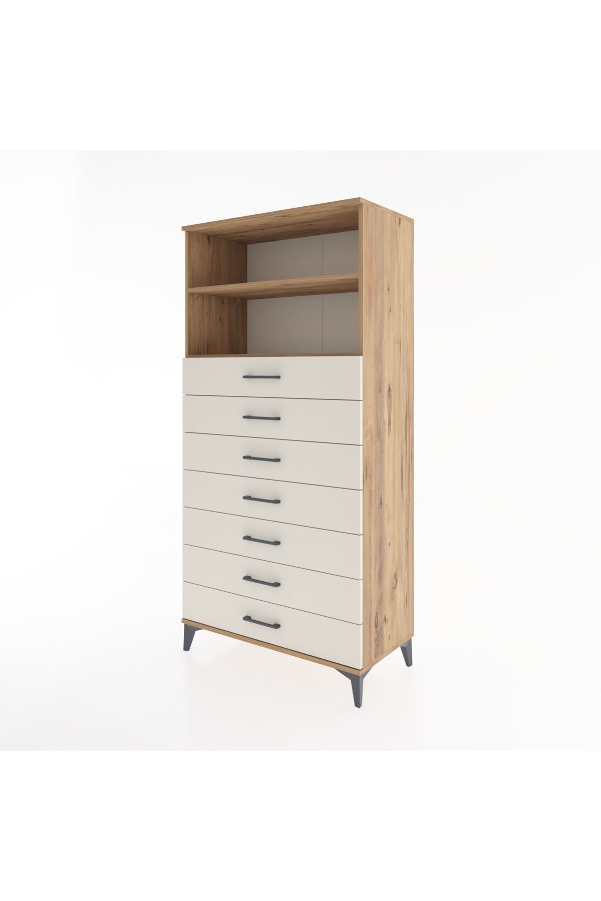 Hyperion Dolap 2 Raflı 7 Çekmeceli 88x44x182 - S57M033V7B