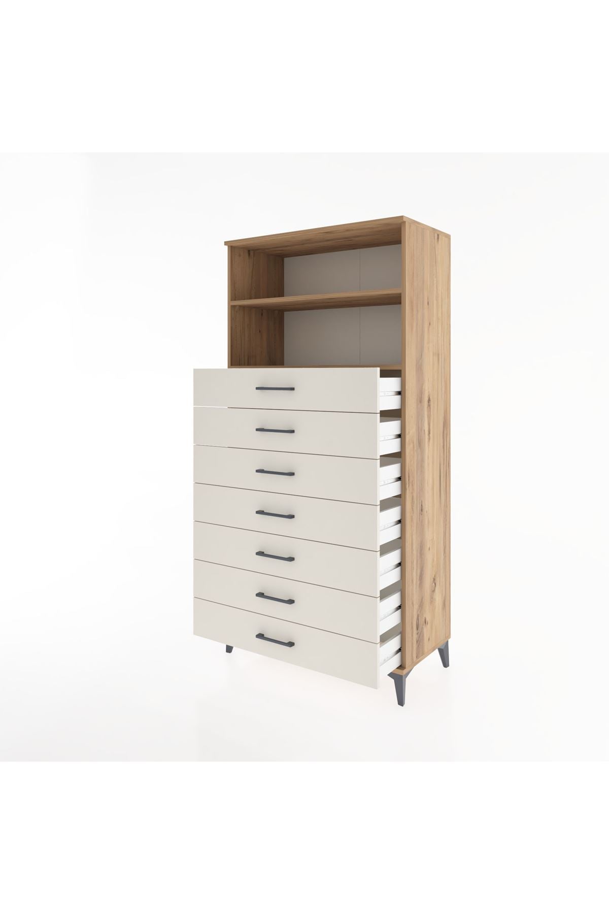 Hyperion Dolap 2 Raflı 7 Çekmeceli 88x44x182 - S57M033V7B